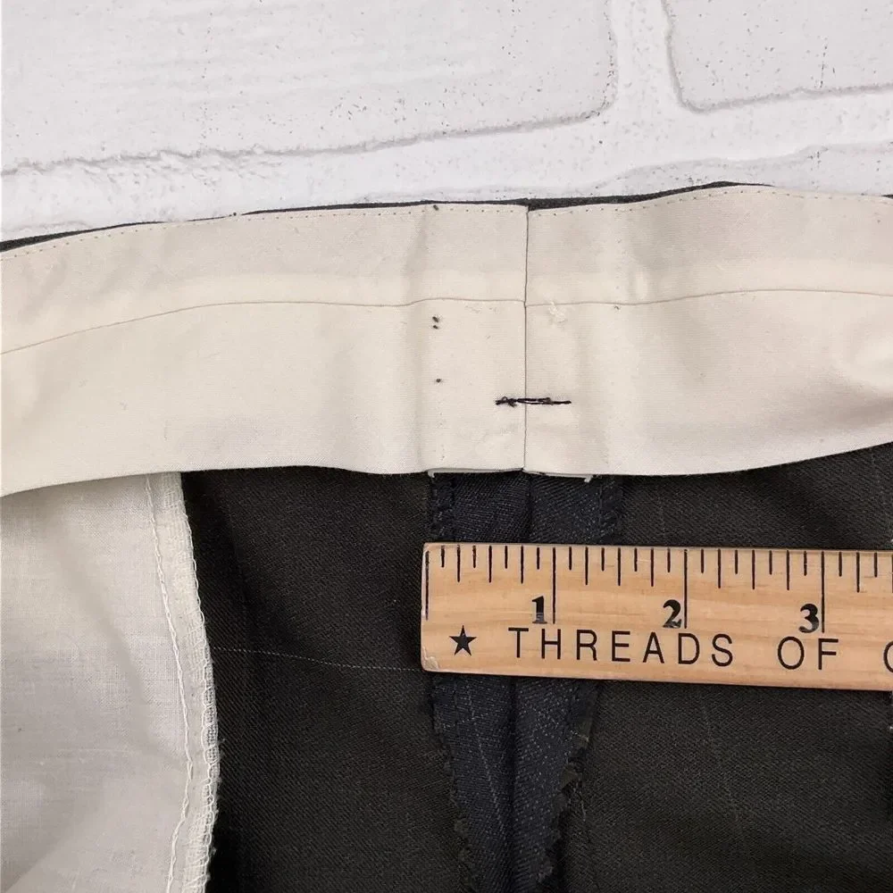 Lord West Suit Men 40S 34Wx25L Gray White Check Classic Career Cuffs‎ Wool 2pc